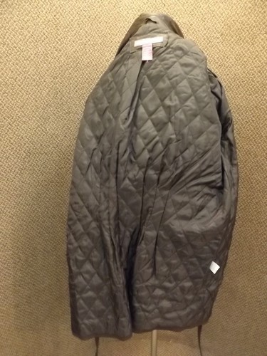 NEW NWT Classy Womens Plus Sz 20W Brown Leather Belted Trench Coat Quilt Lining - Picture 7 of 9