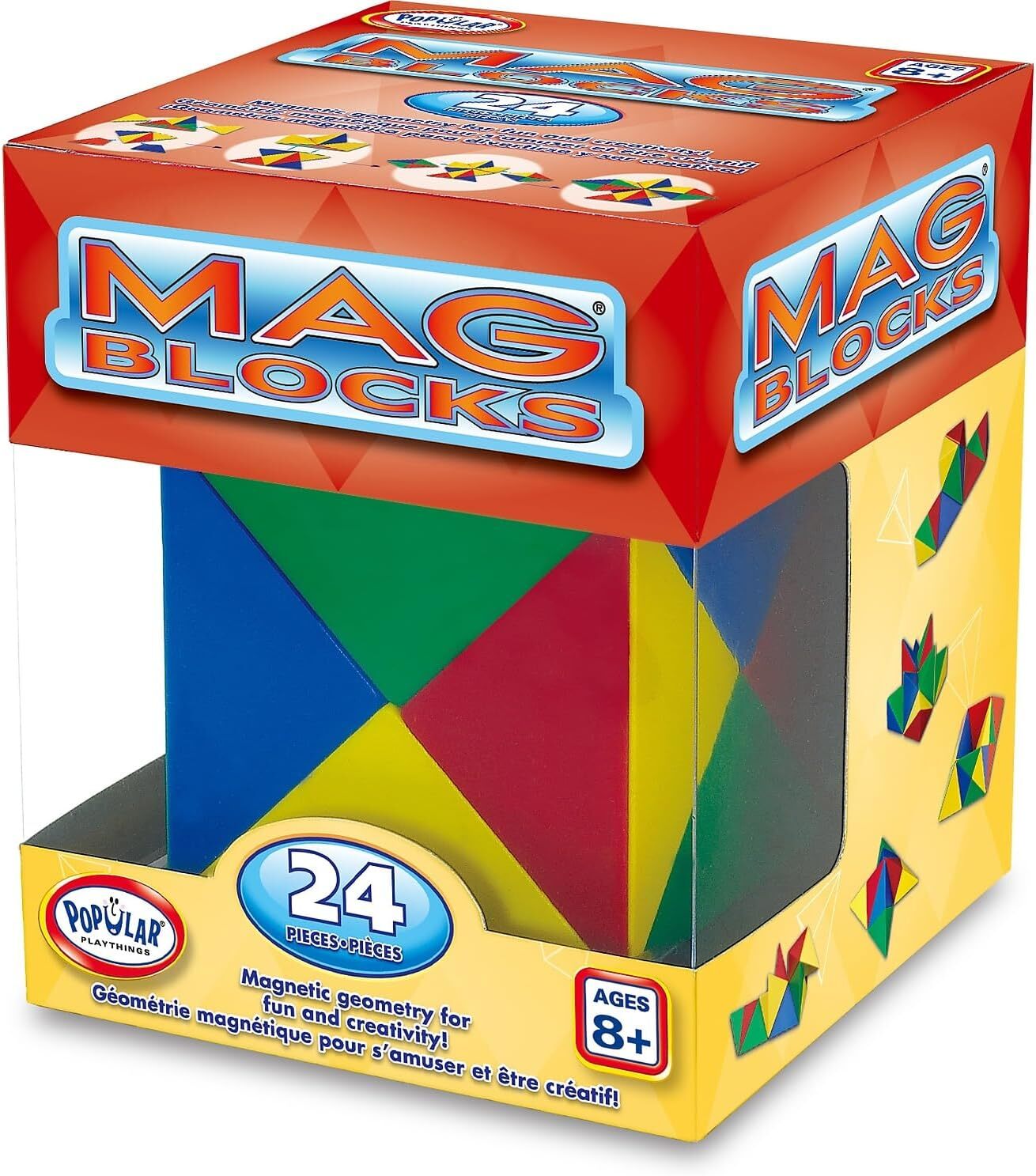Tri-Mags Magnetic Puzzle Toy, 24 Piece STEM Learning Toy
