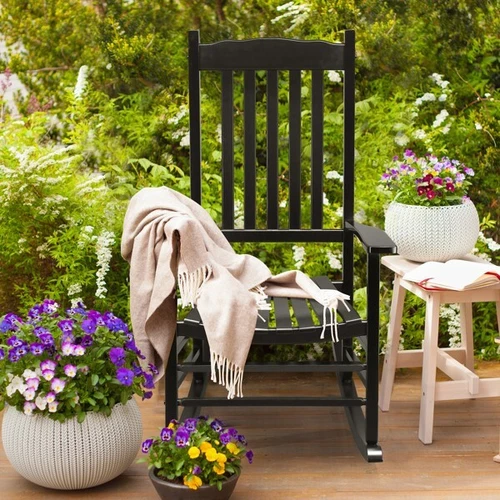 High Quality Square Wooden Rocking Chair Black 68.5*86*115CM - Picture 9 of 13