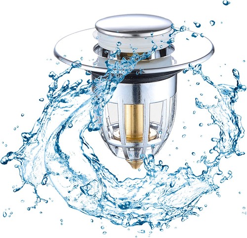 Set da 4 pz Scarico Lavabo Bagno Universale Pop up Tappo Lavandino Bagno Filtro - Foto 11 di 11