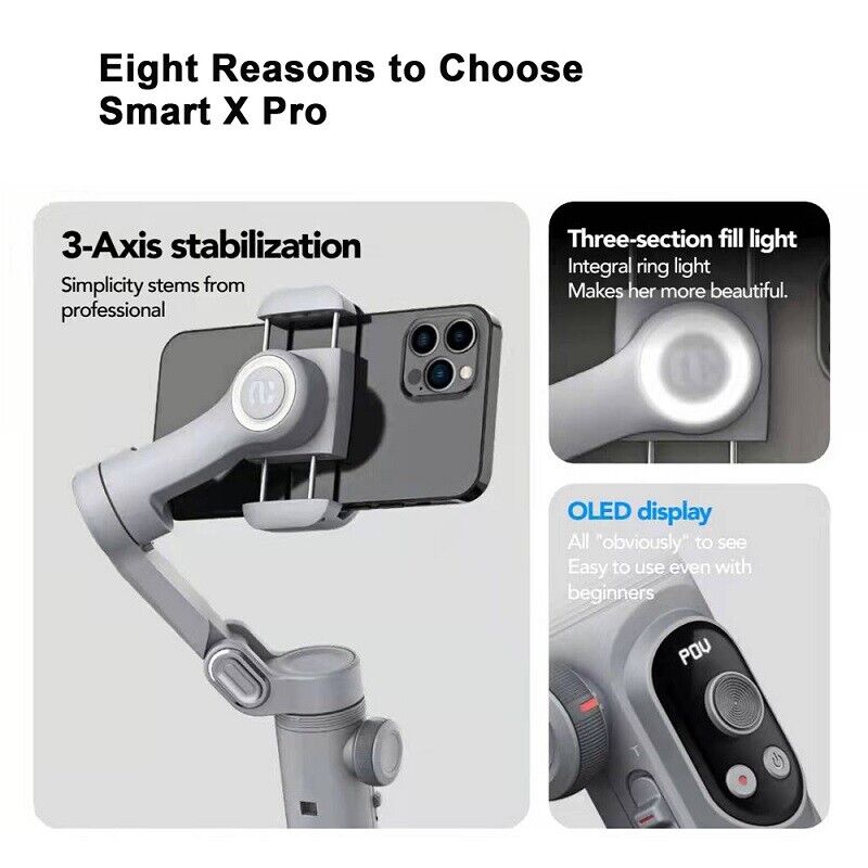 AOCHUAN SMART X Pro Foldable Handheld Gimbal Stabilizer Smartphone