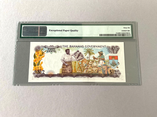 Bahamas 1/2 Dollar P-17a 1965 PMG 66 EPQ - Picture 3 of 4