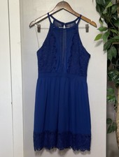 Francesca's Navy Blue Lace Dress size M