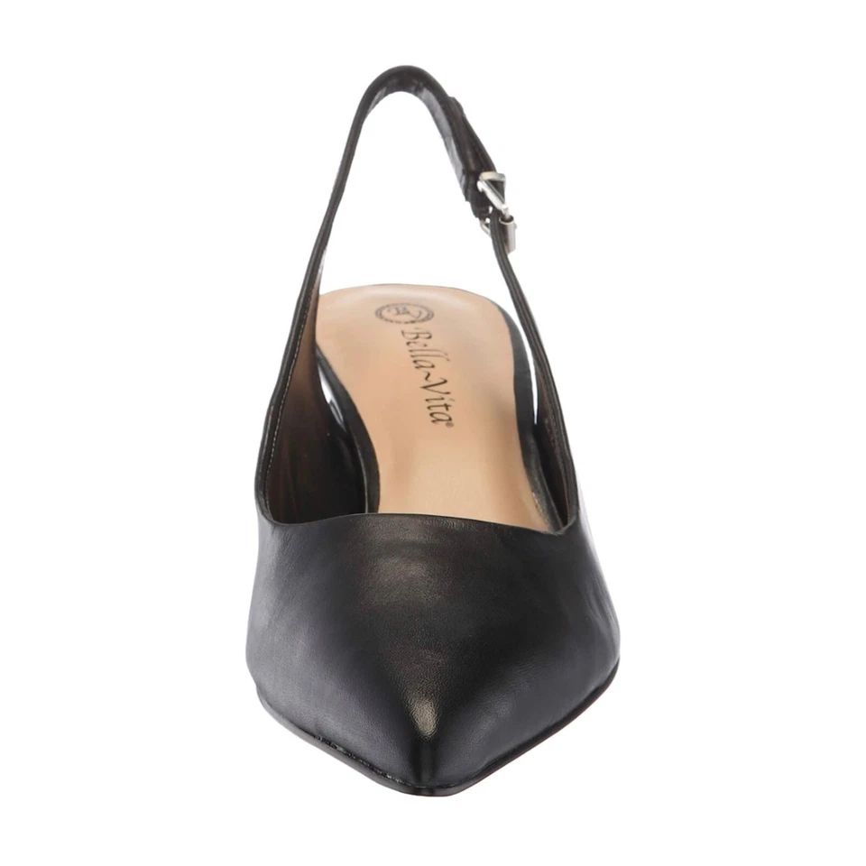 Bella Vita Scarlett Sling Back Pumps Kitten Heel Black Leather 9.5N - Image 2 of 4