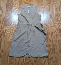 Madewell Crosshatch Side-Tie Dress Lt Brown Size S Texture and Thread New w/ Tag