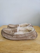 UGG Moccasin Loafer Slippers Violette Beige Suede Womens Sz 6 Lined