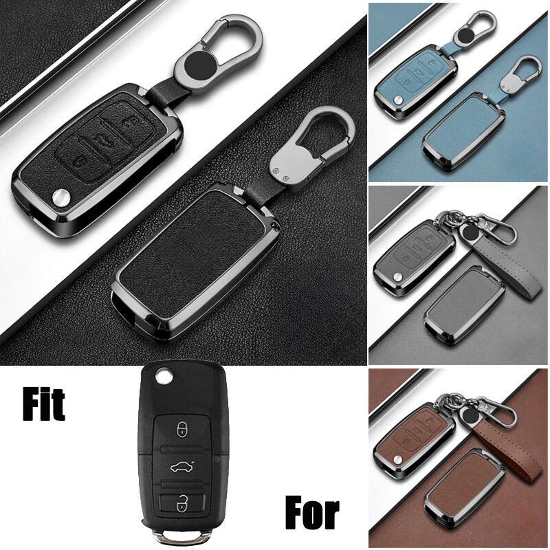 Zinc Alloy Leather Car Key Case Cover For VW Passat Golf GTI Jetta Beetle MK4 - Imagem 3 de 4