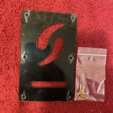 Tremolo Back Cover Plate Black With Gold Screws