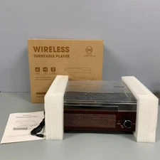 M49 Vinyl Record Player Wireless Turntable Bluetooth, Aux, RCA 3-Speed Portable 