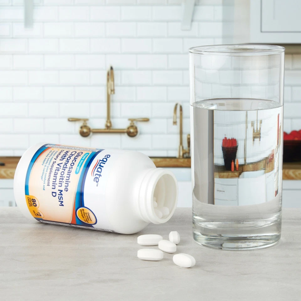 Equate Glucosamina Condroitina MSM + Comprimidos Recubiertos de Vitamina D 80 Ct Articulaciones Óseas+ Foto 2 de 3