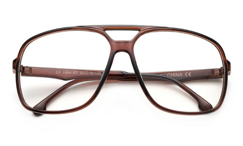 "Steve Urkel"" Marrón Nerdy Lentes Transparentes de Gran Tamaño Gafas Personalizadas Marco Grande" - Imagen 4 de 7