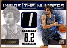 2012-13 Prestige Inside the Numbers Materials Prime #5 Ricky Rubio  #25/25
