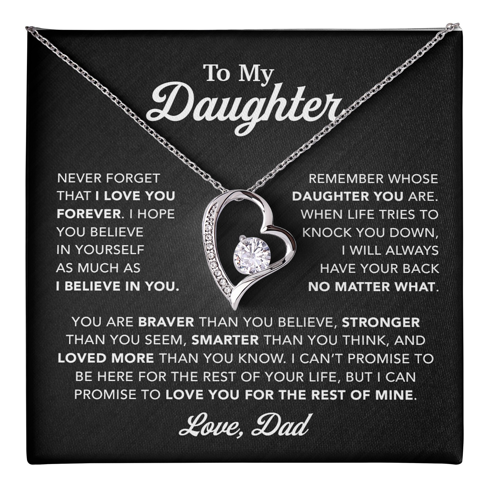 To My Daughter Necklace, Gift for Daughter from Dad, Father Daughter Necklace