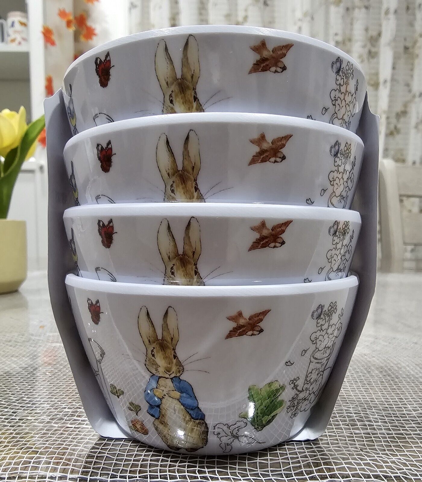 World of Beatrix Potter & Peter Rabbit Set of 4 Melamine tidbit Bowls Easter