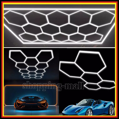 5/8/14x Hexagon LED Lampe Werkstatt Garage Wand Decken Leuchte Waben Beleuchtung