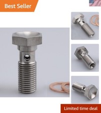 Lightweight Stainless Steel Banjo Bolt -3 AN 3/8" x 24 with Copper Washers, 25mm