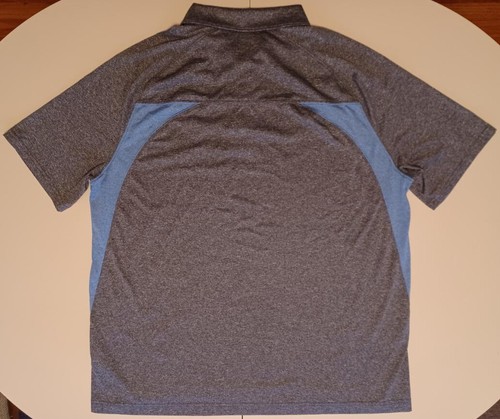 AT&T VINTAGE SHORT SLEEVE WORK POLO SHIRT; Gray and Blue, Large * - Picture 4 of 4