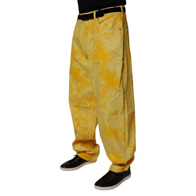 DOLCE & GABBANA Jeans Yellow Tie Dye Cotton Straight Denim IT50