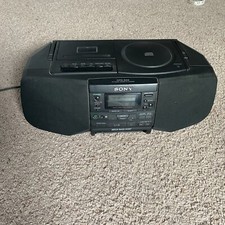 Sony CFD-S33 CD Tape AM/FM Radio Cassette Recorder Mega Bass Boombox Tested Read