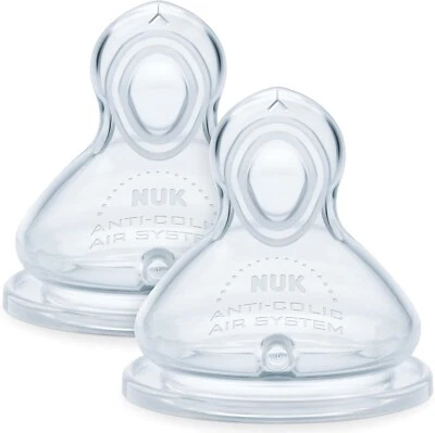 NUK First Choice+ Teats for Baby Bottles | 6-18 Months | Flow Control | Vent | |
