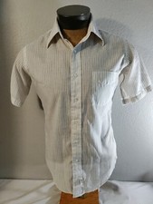 Mens Saks Fifth Avenue 611 Collection White Short Sleeve Shirt 14.5 VTG RARE