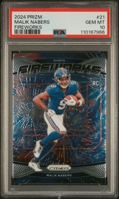 Malik Nabers 2024 Panini Prizm - Fireworks #21 (RC)