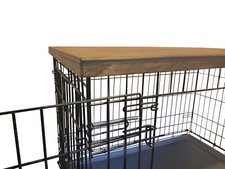 Modern Edge Stylish Wood Dog Crate Topper - Secure Fit, Pet-Safe Finish