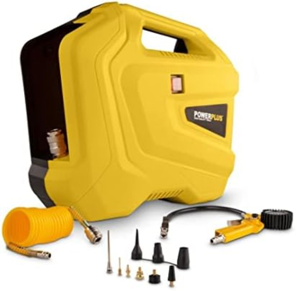 Compressore PowerPlus 10428 1100W per Camping e Tempo Libero 8 Bar