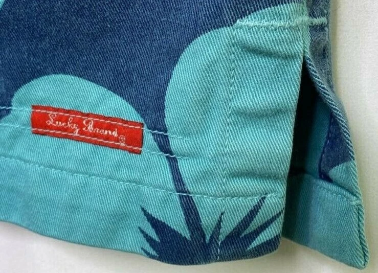 Lucky Brand Girls Denim Skirt Floral Sleeveless Square Neck Side Slit Zipper XL - Image 4 of 4