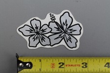 Hawaii Flowers Surfer Local Aloha Silver Black OG V60A Vintage Surfing STICKER
