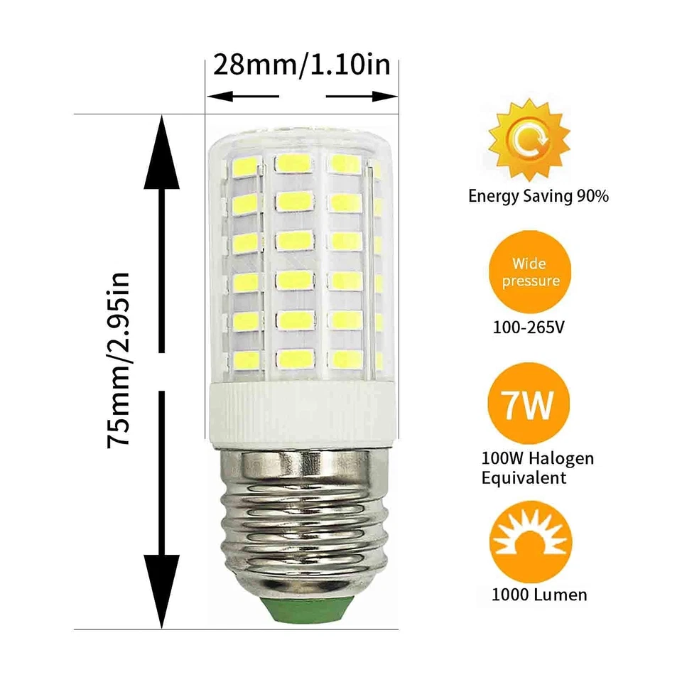 3 Pack LED Bulbs Appliance E26 60W 100W Halogen Equivalent Refrigerator Lamp ... - Image 4 of 4