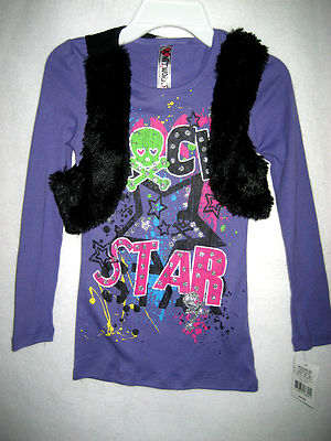Girls Knitworks Long Sleeve Knit Top with Attached Vest - Size Large - New