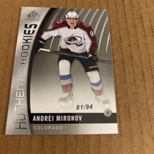 2017 SP Game Used SP /94 Andrei Mironov RC #139 Hockey Card (f3)