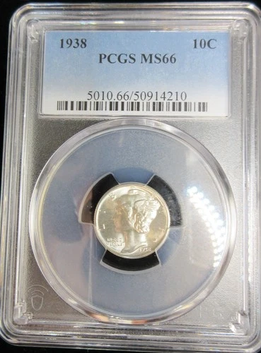 1938 Mercury Dime PCGS MS 66