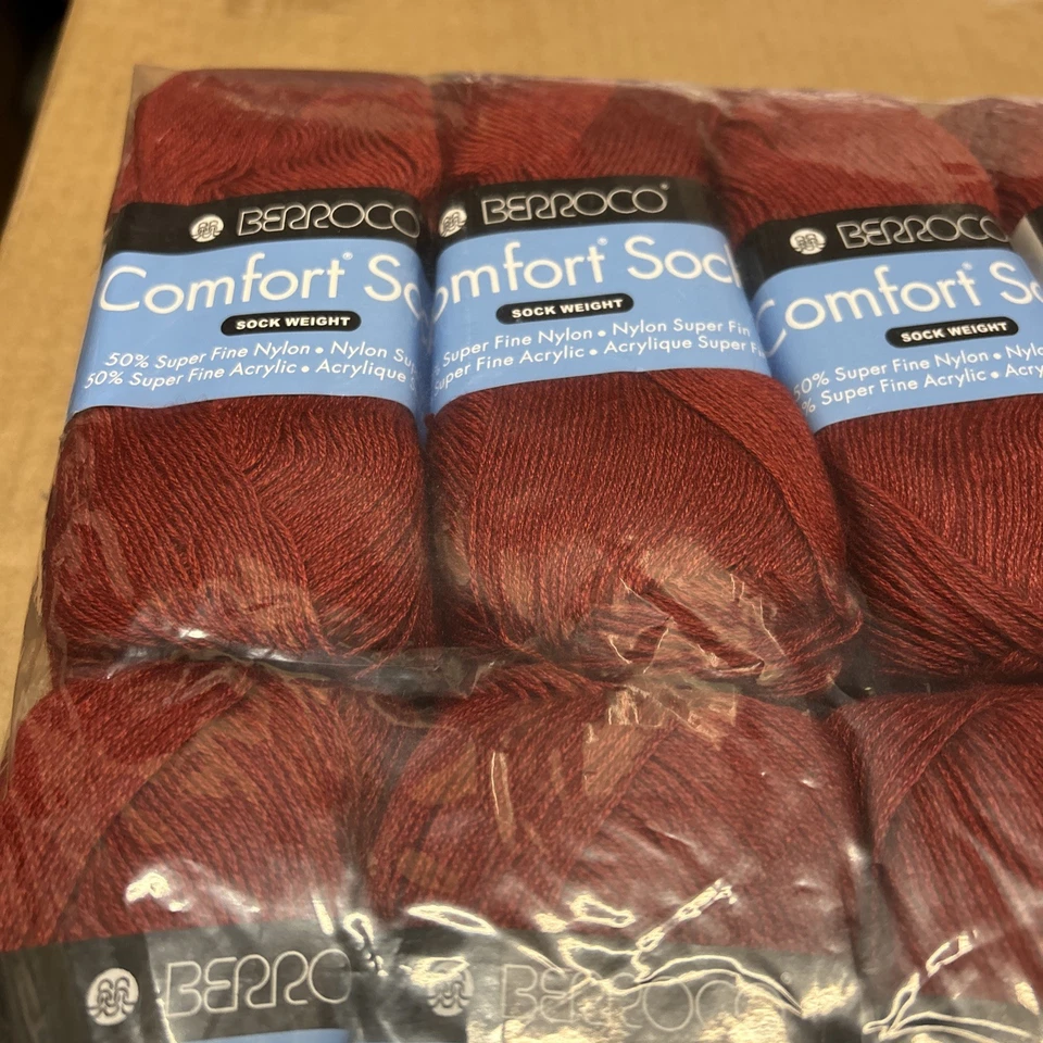 Calcetín Berroco Comfort 10pk peso del calcetín 50% nailon / 50% rojo acrílico (1757) Foto 2 de 4