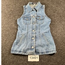 Guess Denim Vest Women Medium Blue Excellent Vintage Made in USA 90s Button Up