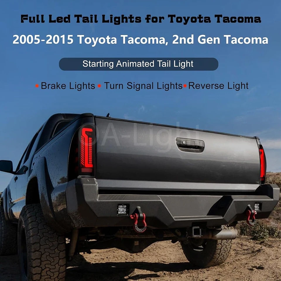 For Toyota Tacoma 2005-2015 Sequential Full LED Tail Lights wt Starting Animated - Image 2 of 4