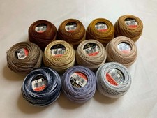 lot of 11 DMC 116 8 Perle Cotton Thread Balls, Size 8 brand new 184 earth tones