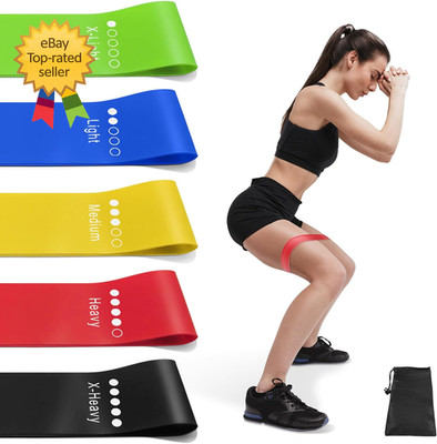 Resistance Bands Set 5 Levels Workout Exercise Bands Multicolor Fitness For Yoga