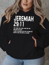  Jeremiah Women'S Oversized Hoodie w/Jeremiah 2911 Bible Verse Print - Red  W