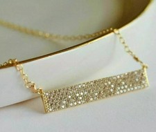2Ct Round Lab Created Diamond Bar Christmas Pendant 14K Yellow Gold Plated