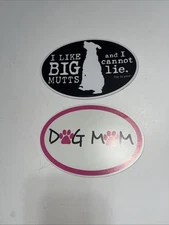 Lot Of 2 Dog Mom & Big Mutts Magnet Decal 4x6 Inches READ