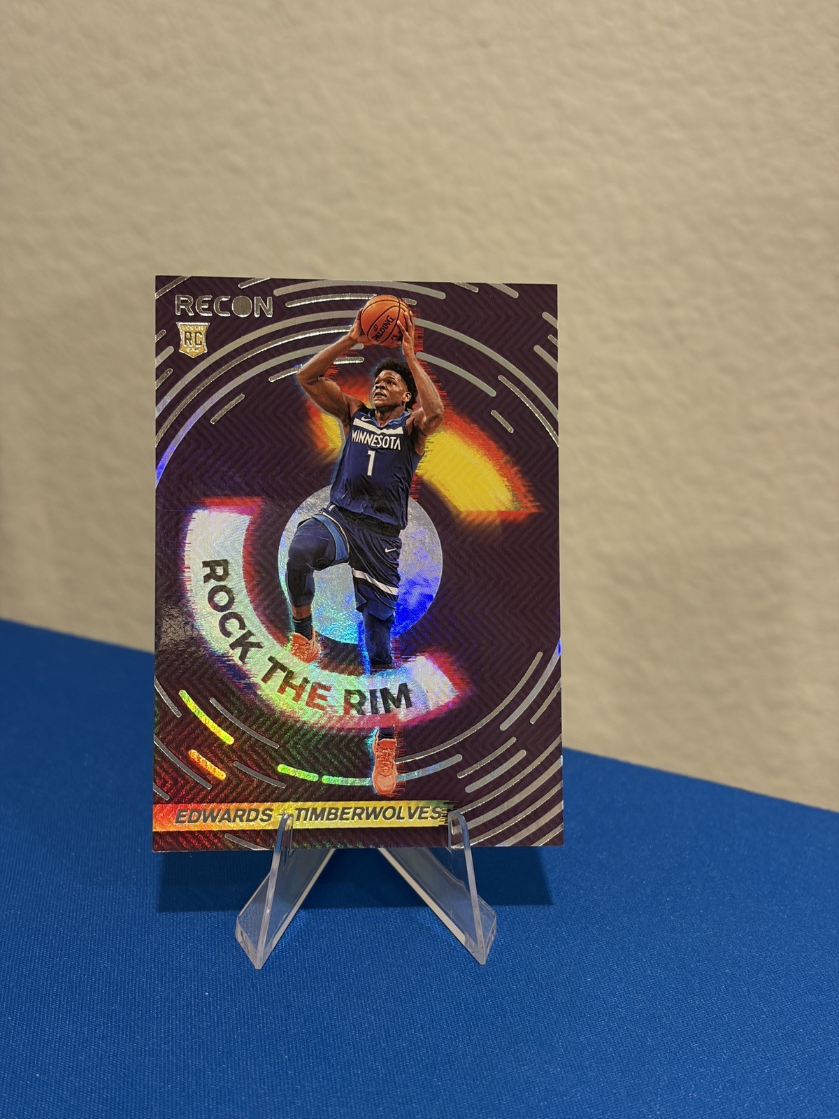 ANTHONY EDWARDS 2020-21 RECON BASKETBALL ROOKIE ROCK THE RIM #8 RC Q5375