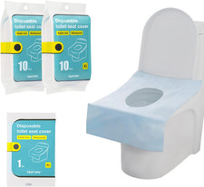 Toilet Seat Covers Disposable Travel Pack 20 count  Faster use-Sticker free  Water