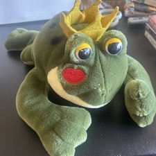 KING FROG 14" Plush A A brand cute bullfrog plush stuffed animal VG Condition