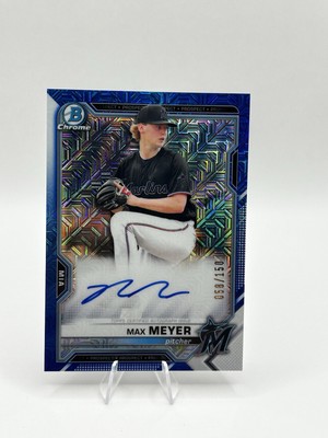 2021 Bowman Mega Box Chrome Mojo Blue Refractor Auto 058/150 Max Meyer #bma-mm