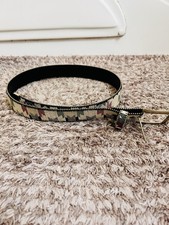 Vtg Southwestern Tapestry Belt Gold Buckle Beaded Edge Trim Made in USA ML 32"