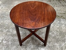 CLASSY 1960's MCM VINTAGE AFRORMOSIA ROSEWOOD TEAK CIRCULAR COFFEE TABLE DANISH