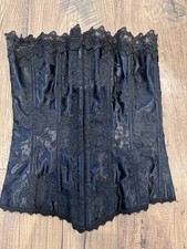Frederick's of Hollywood Corset Women 32 Black Brocade Floral Lace Up Burlesque