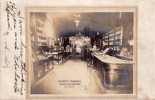 Jacksonville IL Illinois Gilbert Pharmacy Interior 1908 RPPC Photo Postcard COPY